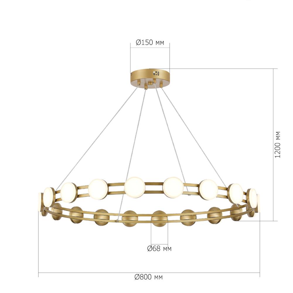 Люстра кольцевая с круглыми светодиодными источниками света Maxine Light в Воронеже