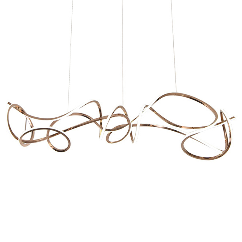 Светодиодная люстра Curly Ribbon Light Глянцевое золото в Воронеже | Loft Concept 