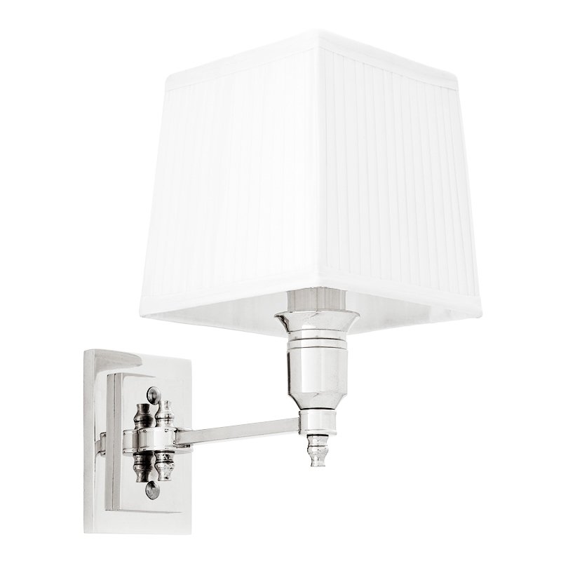 Бра Wall Lamp Lexington Single Nickel+White Никель Белый в Воронеже | Loft Concept 