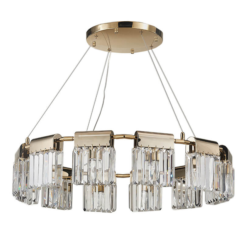 Люстра Crystal Pendants gold 12 Глянцевое золото Прозрачное Стекло Люстра Crystal Pendants gold 12 Глянцевое золото Прозрачное Стекло в Воронеже | Loft Concept