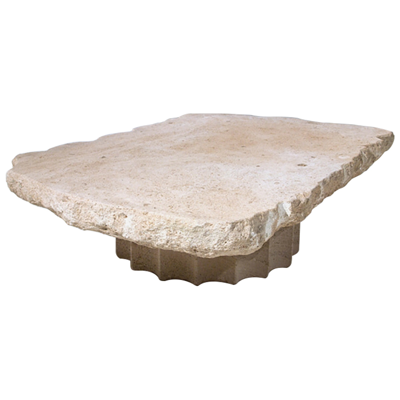 Кофейный стол Travertine Column Coffee Table Бежевый Песочный в Воронеже | Loft Concept 