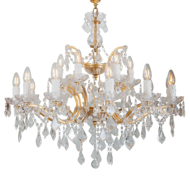 Люстра 19th c. Rococo IRON & CLEAR CRYSTAL GOLD Chandelier 18 Золотой Прозрачное Стекло Люстра 19th c. Rococo IRON & CLEAR CRYSTAL GOLD Chandelier 18 Золотой Прозрачное Стекло в Воронеже | Loft Concept