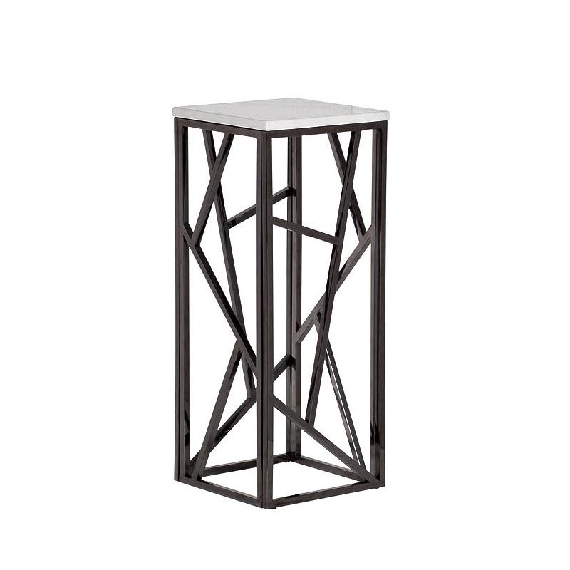 Подставка Serene Furnishing Dark Chrome Marble Top stand Хром Белый в Воронеже | Loft Concept 