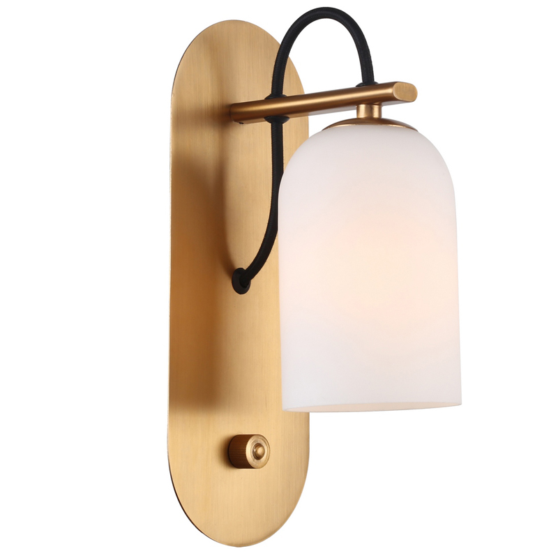 Бра Pyrrhus Sconce Латунь Белое матовое стекло Бра Pyrrhus Sconce Латунь Белое матовое стекло в Воронеже | Loft Concept