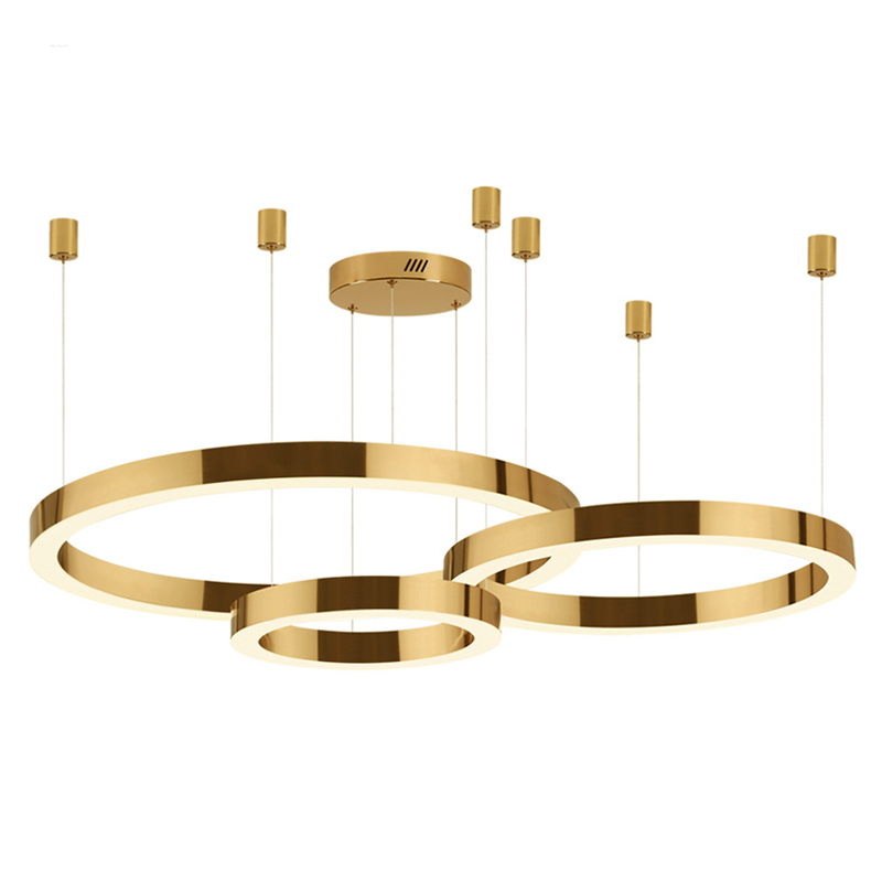 Люстра 3 Gold Ring Horizontal Золотой в Воронеже | Loft Concept 