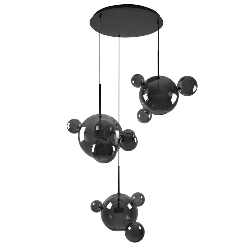 Люстра Bolle Circular Chandelier 14 BUBBLE Giopato & Coombes smoky Дымчатый (Smoke) в Воронеже | Loft Concept 