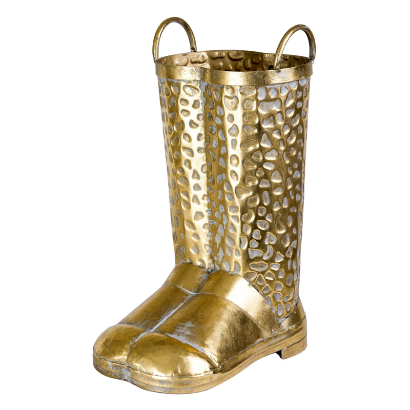 Ваза в форме сапог с рельефной текстурой и ручками Vase Boot Винтажное Темное Золото Ваза в форме сапог с рельефной текстурой и ручками Vase Boot Винтажное Темное Золото в Воронеже | Loft Concept