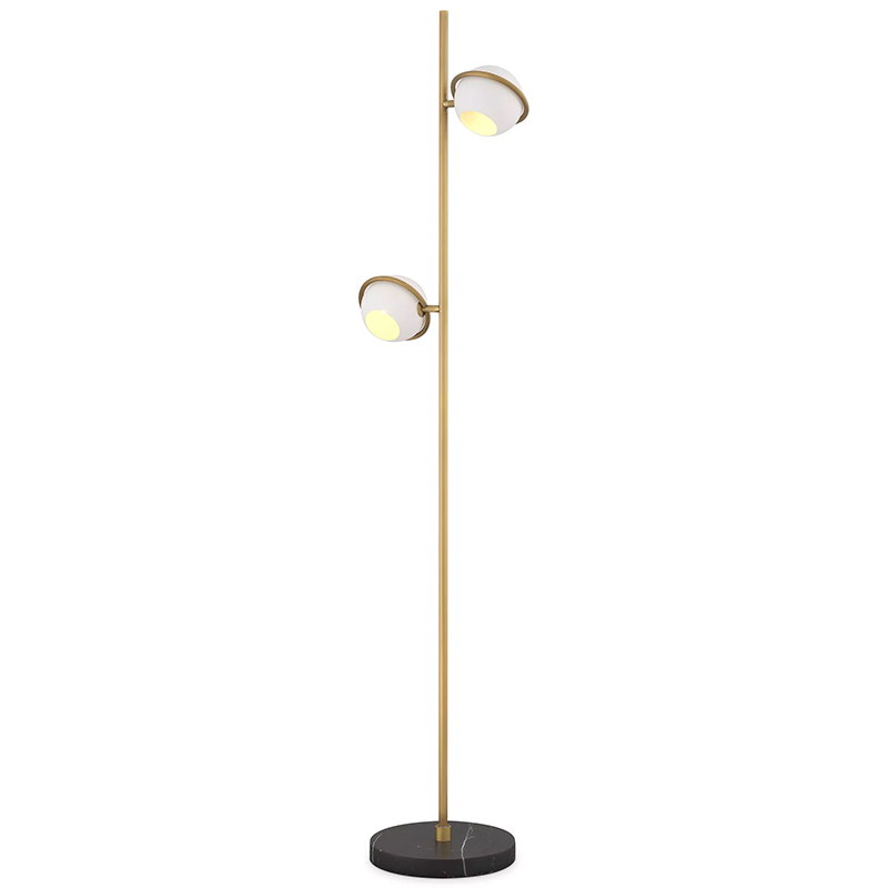 Торшер Eichholtz Floor Lamp Aprillia Золотой Белый Черный Мрамор Nero в Воронеже | Loft Concept 