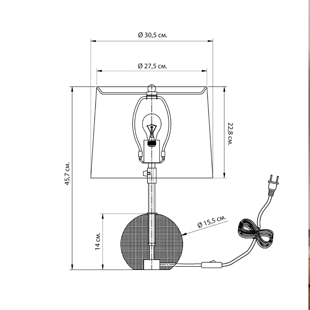 Настольная лампа на круглом основании из дерева Table Lamp Wood в Воронеже