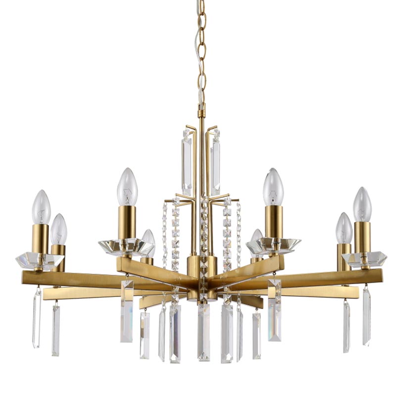 Люстра Vivien Crystal Brass Chandelier 8 Латунь Серый в Воронеже | Loft Concept 