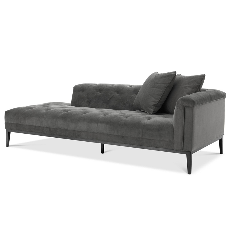 Кушетка Eichholtz Lounge Sofa Cesare Right grey Серый Темная бронза в Воронеже | Loft Concept 