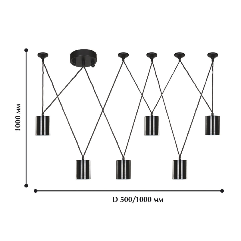 Черная каскадная люстра Wireflow Suspension в Воронеже