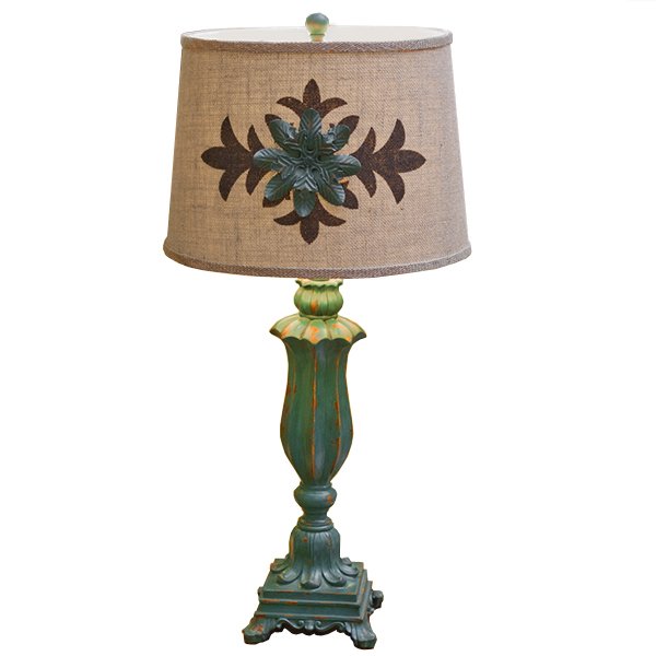 Настольная лампа Cross Ornament Provence table lamp Малахит (зеленый) Бежево-серый в Воронеже | Loft Concept 