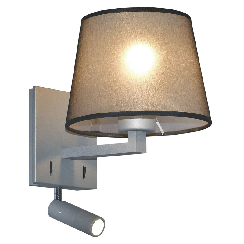 Бра с абажуром и поворотным спотом Trumpet Lamp Grey Серый в Воронеже | Loft Concept 