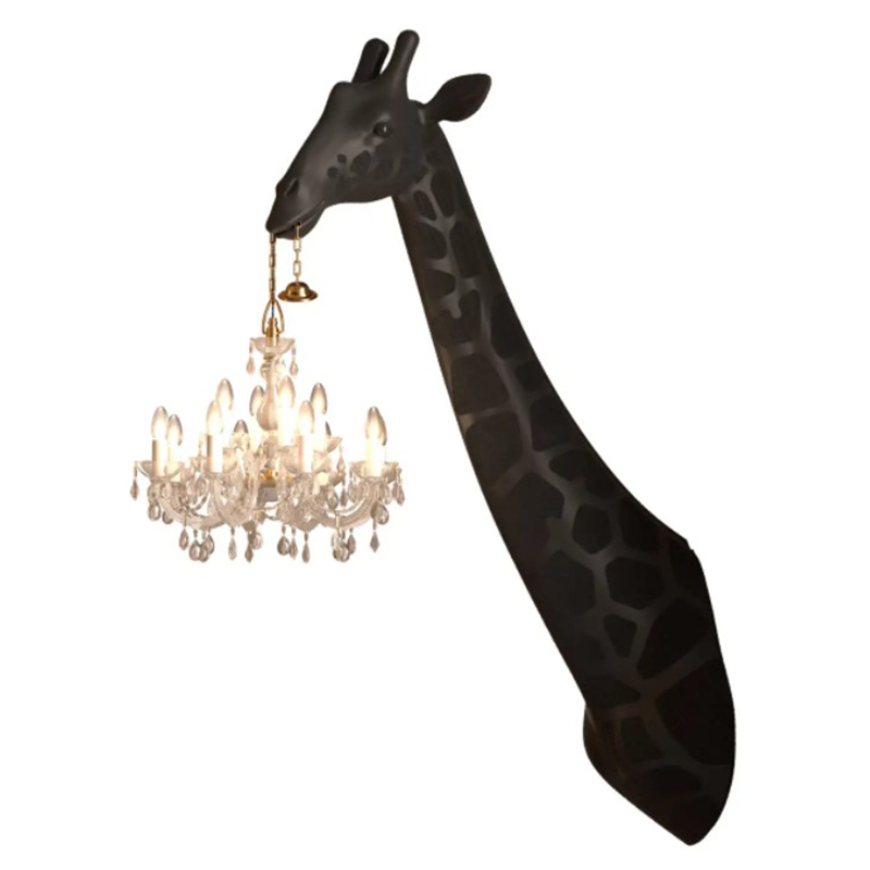 Бра черный жираф Black Giraffe Wall Lamp Sconce Chandalier Черный в Воронеже | Loft Concept 