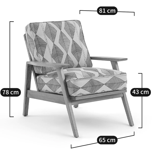 Кресло с каркасом из массива дуба Deniaud Oak Rhombus Beige Armchair Кресло с каркасом из массива дуба Deniaud Oak Rhombus Beige Armchair в Воронеже