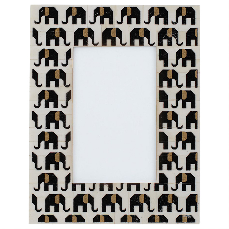 Фоторамка кость Indian Elephants Bone Inlay photo frame Черно-белый в Воронеже | Loft Concept 