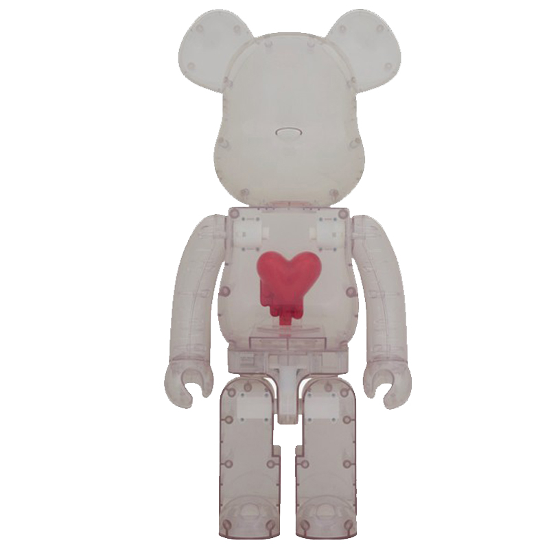 Статуэтка Bearbrick Red Heart Прозрачный (Transparent) Красный в Воронеже | Loft Concept 