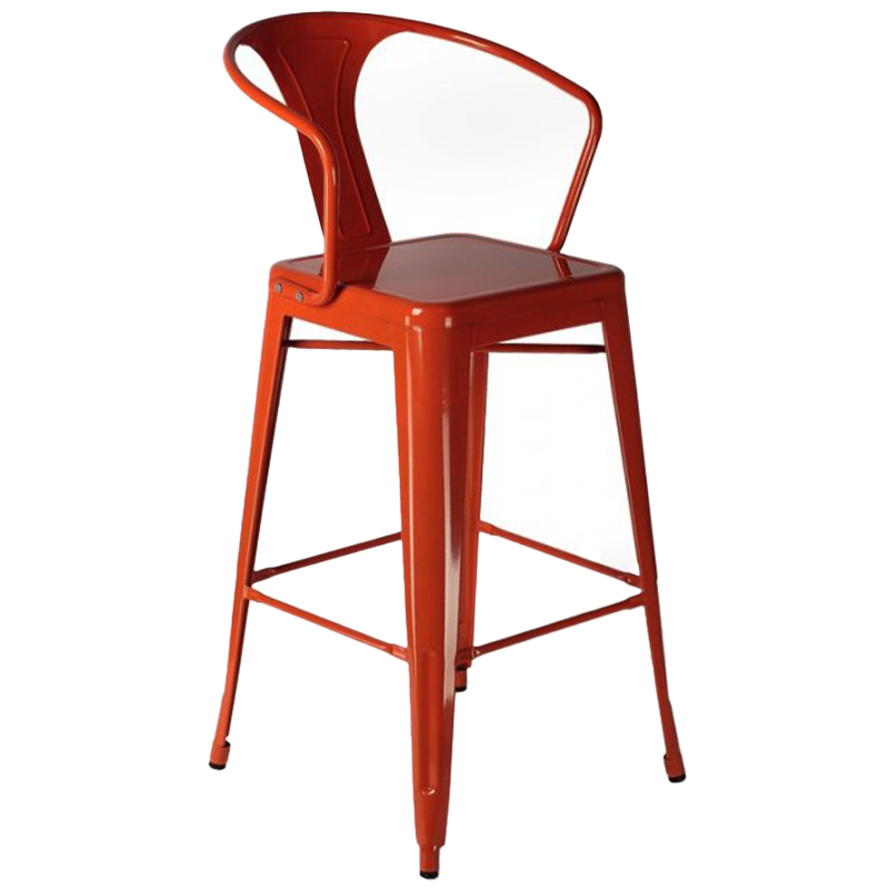 Барный стул Tolix Bar Stool 75 Armchair Backed Черный Оранжевый Красный Желтый Белый в Воронеже | Loft Concept 