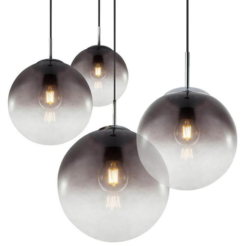 Светильник Ball Sunrise Pendant lamp smok 1 плафон Стекло Смок Хром в Воронеже | Loft Concept 