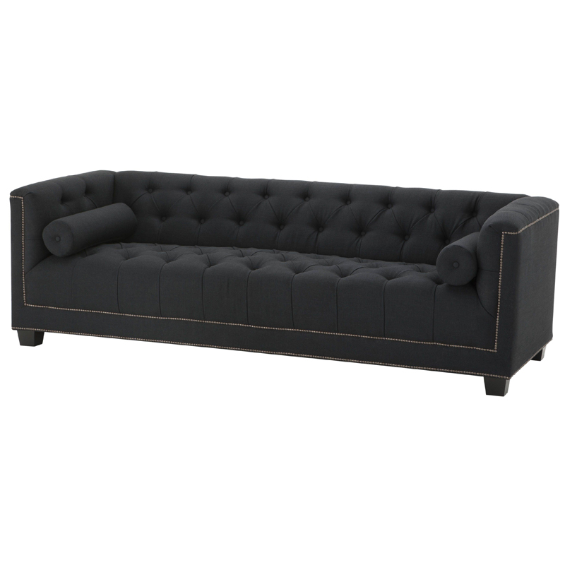 Диван Eichholtz Sofa Paolo black Черный Коричневый в Воронеже | Loft Concept 