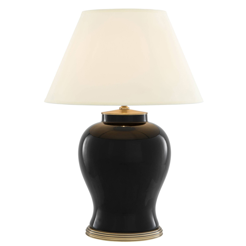 Настольная лампа Eichholtz Table Lamp Mundon Белый Черный Латунь Античная полированная в Воронеже | Loft Concept 