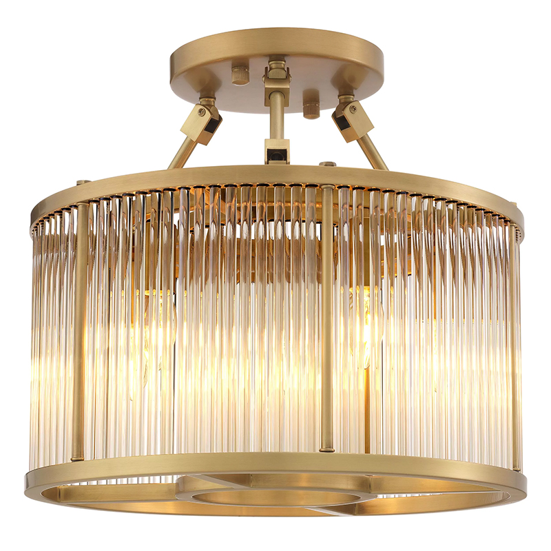 Потолочный светильник Eichholtz  Ceiling Lamp Bernardi S Brass Прозрачное Стекло Латунь в Воронеже | Loft Concept 