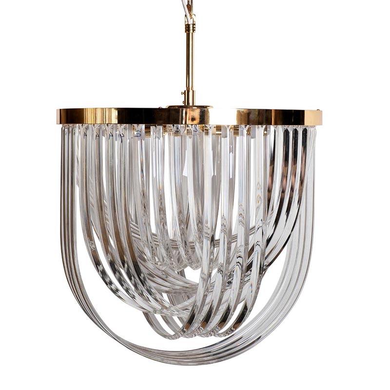 Люстра Retro FROZEN GLASS Chandelier gold Глянцевое золото в Воронеже | Loft Concept 