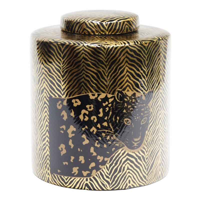 Ваза Leopard Vase black and gold 25 Черный Золотой в Воронеже | Loft Concept 