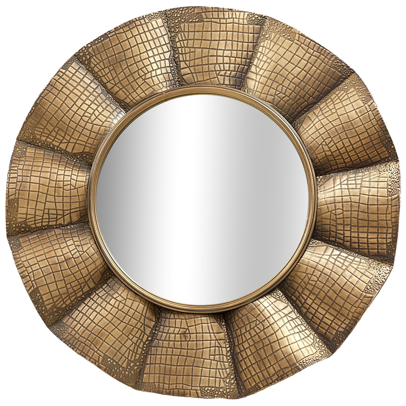 Круглое зеркало Aguirre Round Brass Mirror Латунь Зеркало в Воронеже | Loft Concept 