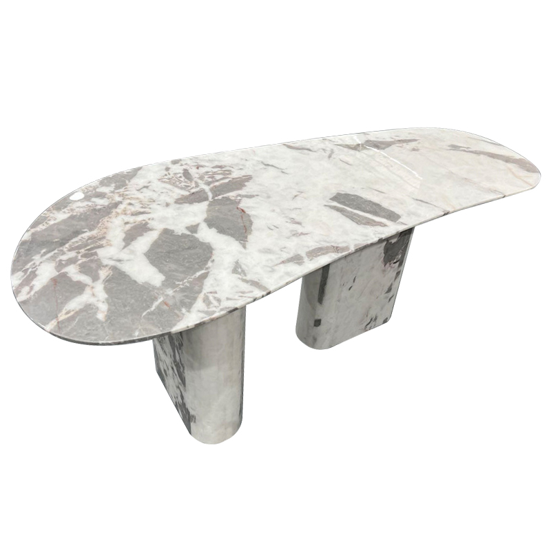 Обеденный стол Ernest Grey Marble Dining Table Серый в Воронеже | Loft Concept 