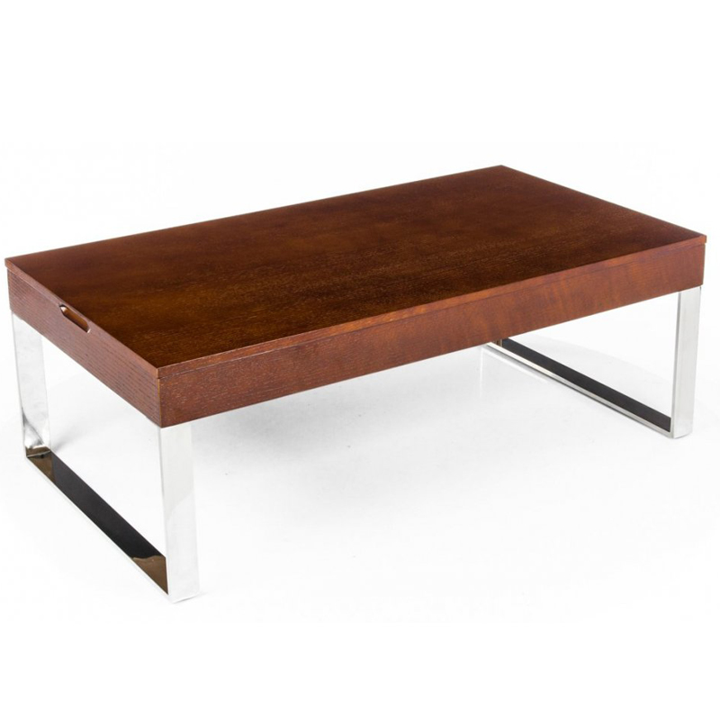 Кофейный стол Annecy Coffee Table brown Коричневый Хром в Воронеже | Loft Concept 