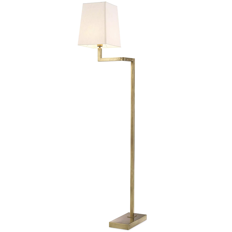 Торшер Eichholtz Floor Lamp Cambell Brass Латунь Винтажная латунь Белый в Воронеже | Loft Concept 