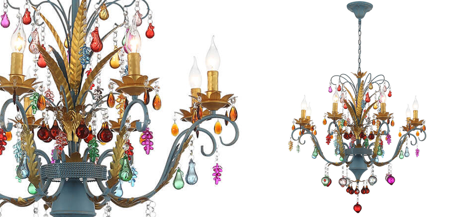 Люстра Colored Glass Pendant Chandelier 65 - фото