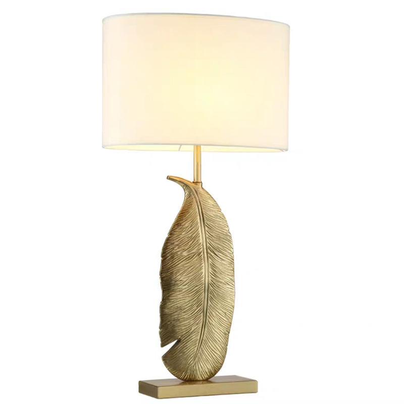 Настольная лампа Leaf Brass Table Lamp Золотой Белый Черный в Воронеже | Loft Concept 