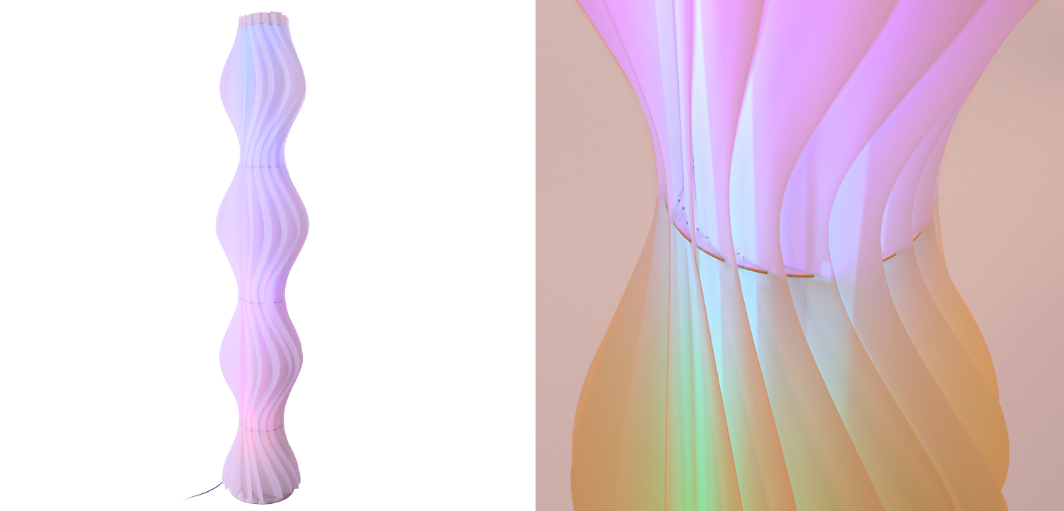 Светодиодный торшер меняющий цвета с пультом Waves Floor Lamp - фото №1