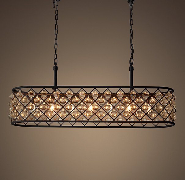 Люстра RH Spencer Rectangular Chandelier 100 Черный в Воронеже | Loft Concept 