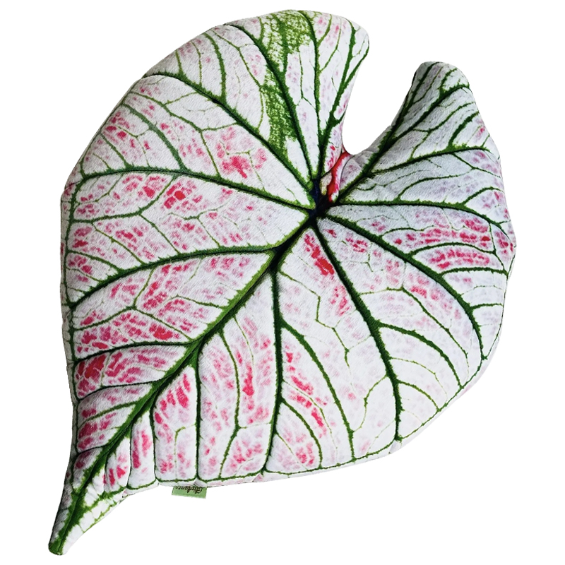 Декоративная подушка Botanical Cushion Caladium Rosebud Зеленый Бежевый Розовый в Воронеже | Loft Concept 