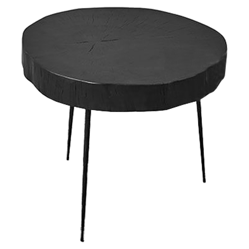 Приставной стол Saw Cut Black Wood Side Table Черный в Воронеже | Loft Concept 