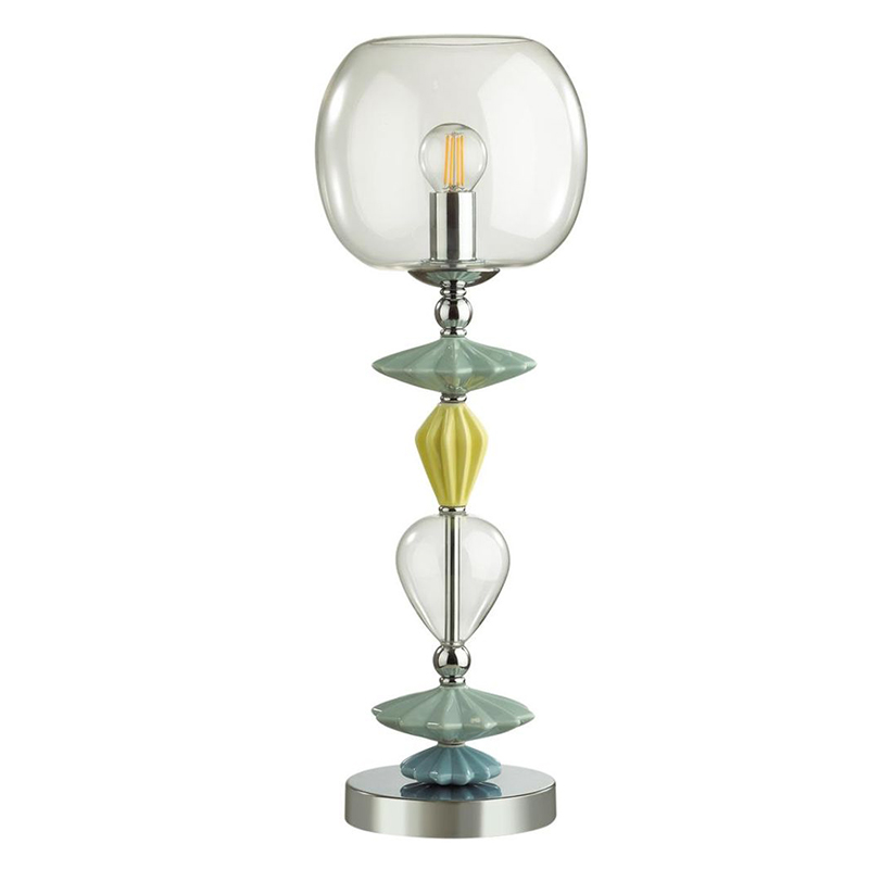 Настольная лампа Iris Glass Table lamp Candy chrome Прозрачный (Transparent) Желтый Зеленый Хром Голубой в Воронеже | Loft Concept 