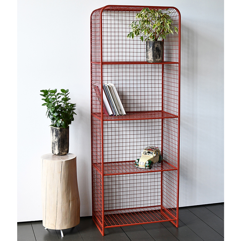 Стеллаж Weir Industrial Metal Rust Rack Красный в Воронеже | Loft Concept 