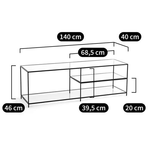 ТВ-тумба из стекла и металла Tingey Metal Glass TV Stand в Воронеже