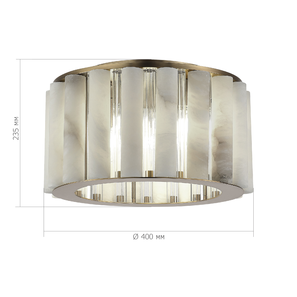 Потолочный светильник из стекла и премиального алебастра Ravishment в Воронеже