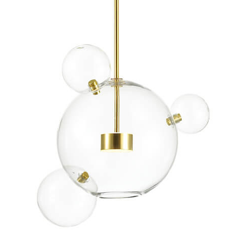 Подвесной светильник Transparent Bubble Pendant Gold 3 Глянцевое золото Прозрачный в Воронеже | Loft Concept 