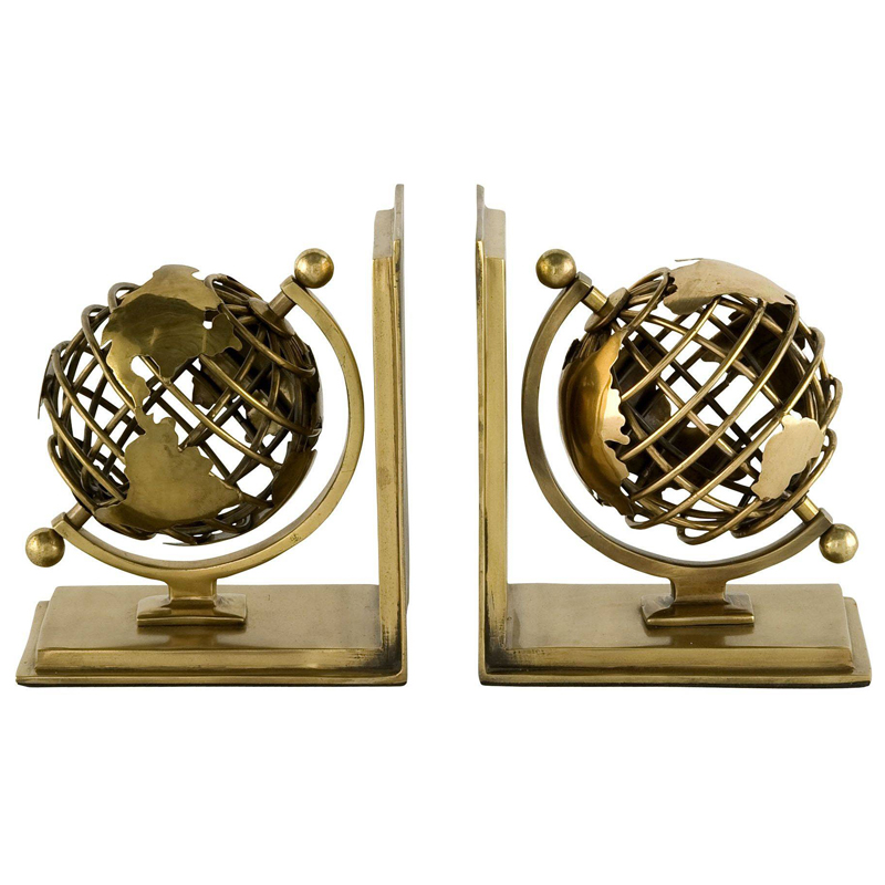 Держатель для книг Eichholtz Bookend Globe set of 2 Латунь Античная полированная в Воронеже | Loft Concept 