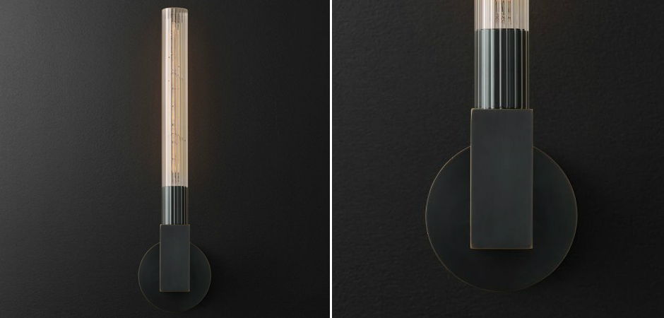 Бра RH CANNELLE wall lamp SINGLE Sconces Black Бра RH CANNELLE wall lamp SINGLE Sconces Black - Loft-Concept в Воронеже