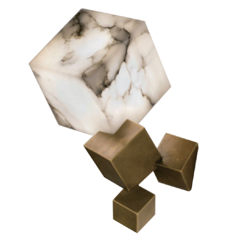 Бра Marble Cube Wall lamp Белый Мрамор Bianco Медь в Воронеже | Loft Concept 