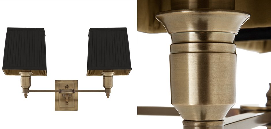 Бра Wall Lamp Lexington Double Brass+Black Бра Wall Lamp Lexington Double Brass+Black - Loft-Concept в Воронеже