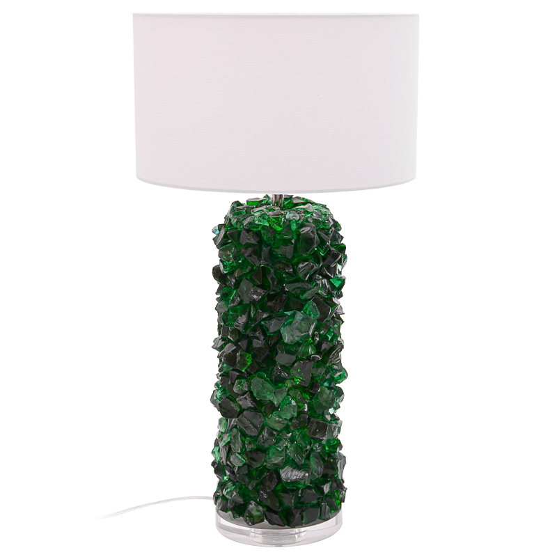 Настольная лампа Enide Green Table Lamp с абажуром Зеленый Белый Прозрачный в Воронеже | Loft Concept 