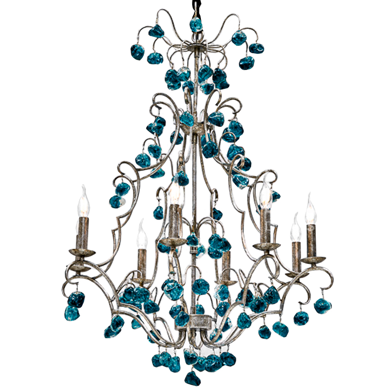 Люстра Crystal Blue Cupertino Chandelier  Бирюзовый в Воронеже | Loft Concept 